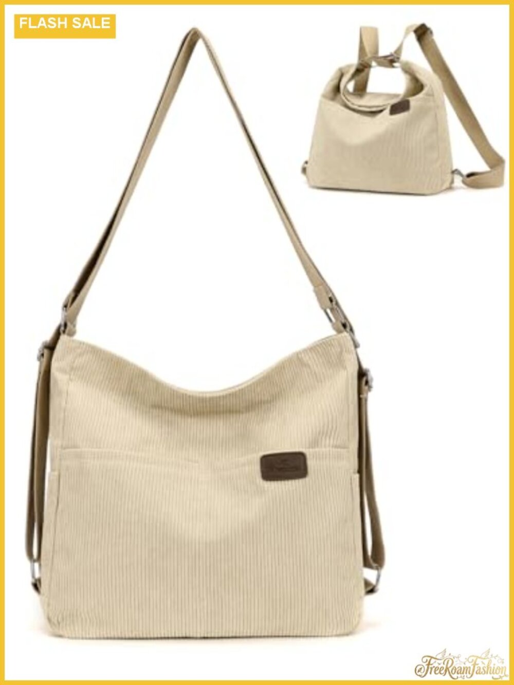 Corduroy Tote Bag Women Convertible Backpack Purse Crossbody Hobo Handbags